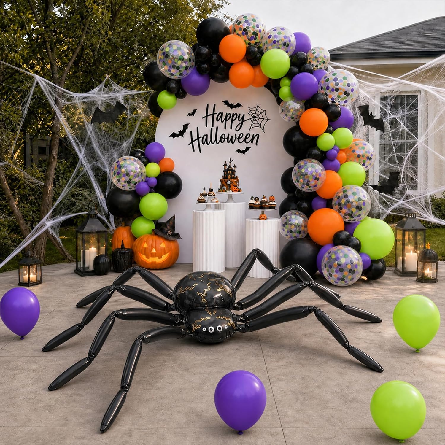 Balloon Arch Kit - Halloween Ballonnenboogset met Reuzenspin-Folieballonnen