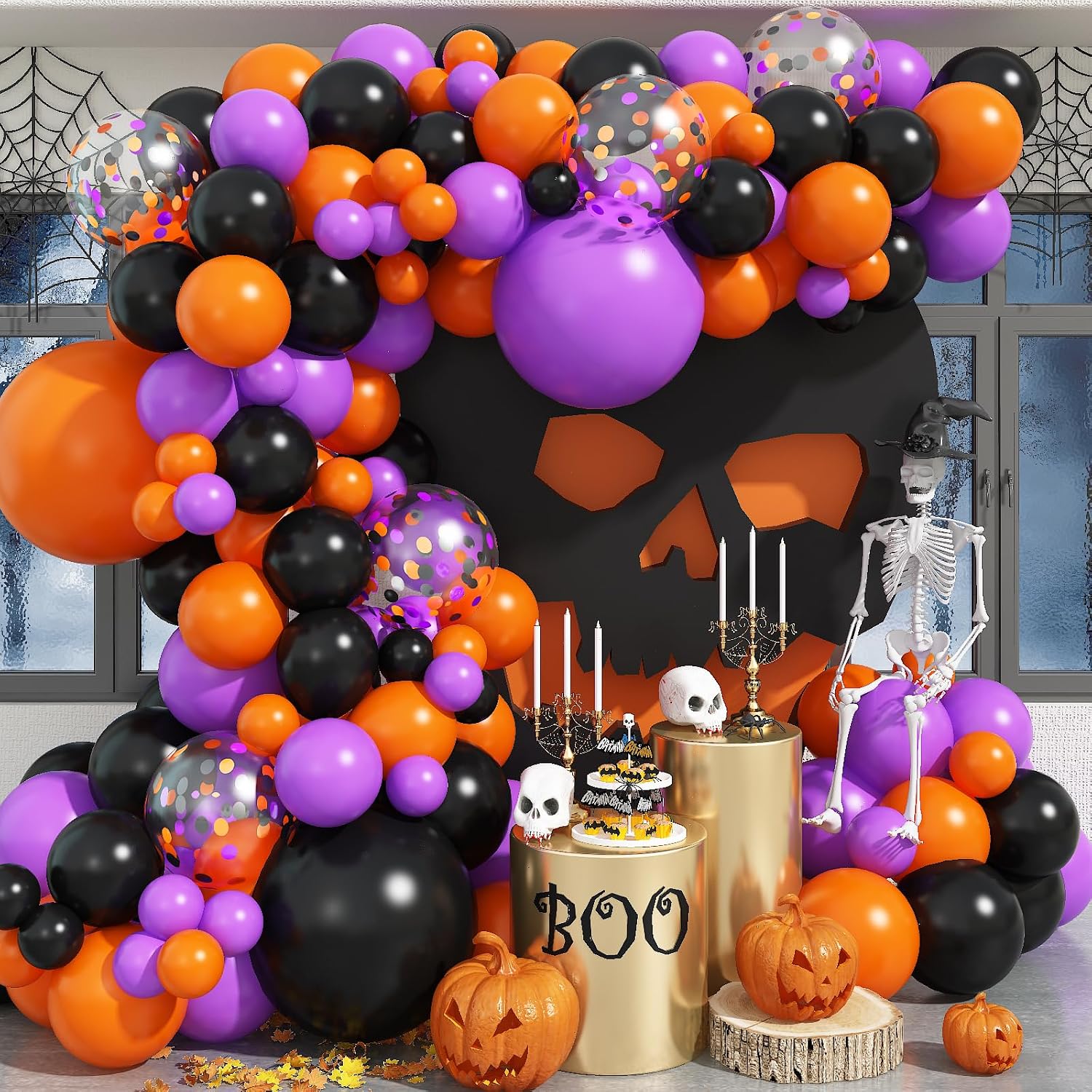 Balloon Arch Kit - Jobkoo Halloween Ballonboog Garland Kit Zwart