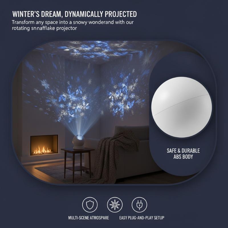 Event & Party Supply - Kerst Sneeuwvlok LED Projectorlamp 360° Draaibare