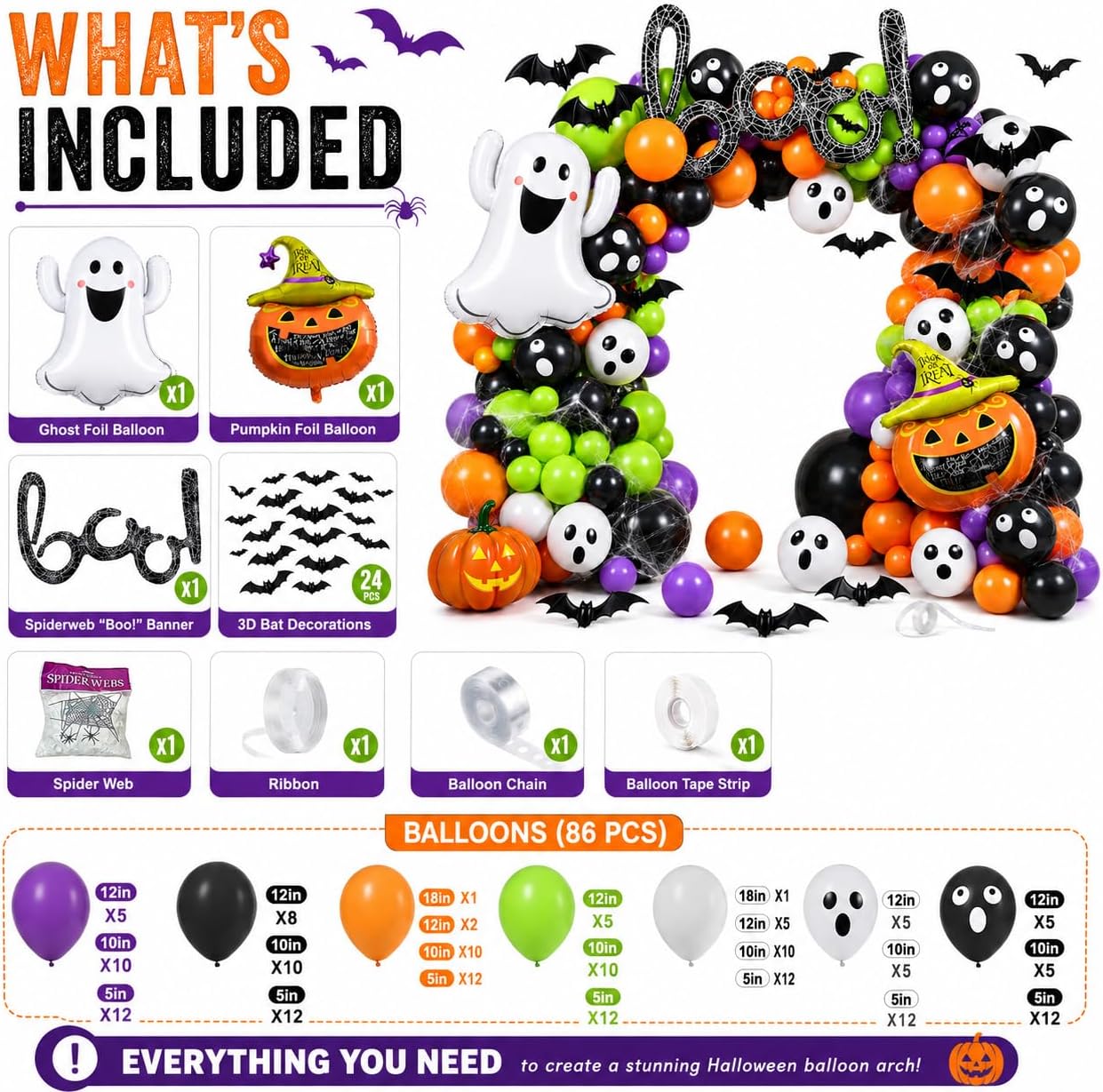 184-delige Halloween Ballonnen - Balloon Arch Kit recensie en prijs