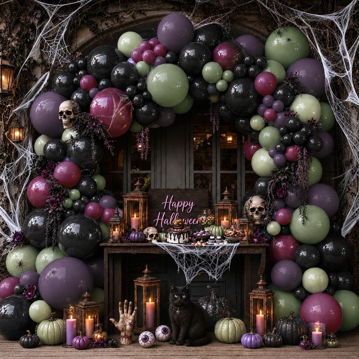 Zwart Paars Groen Halloween Sp - Balloon Arch Kit recensie en prijs