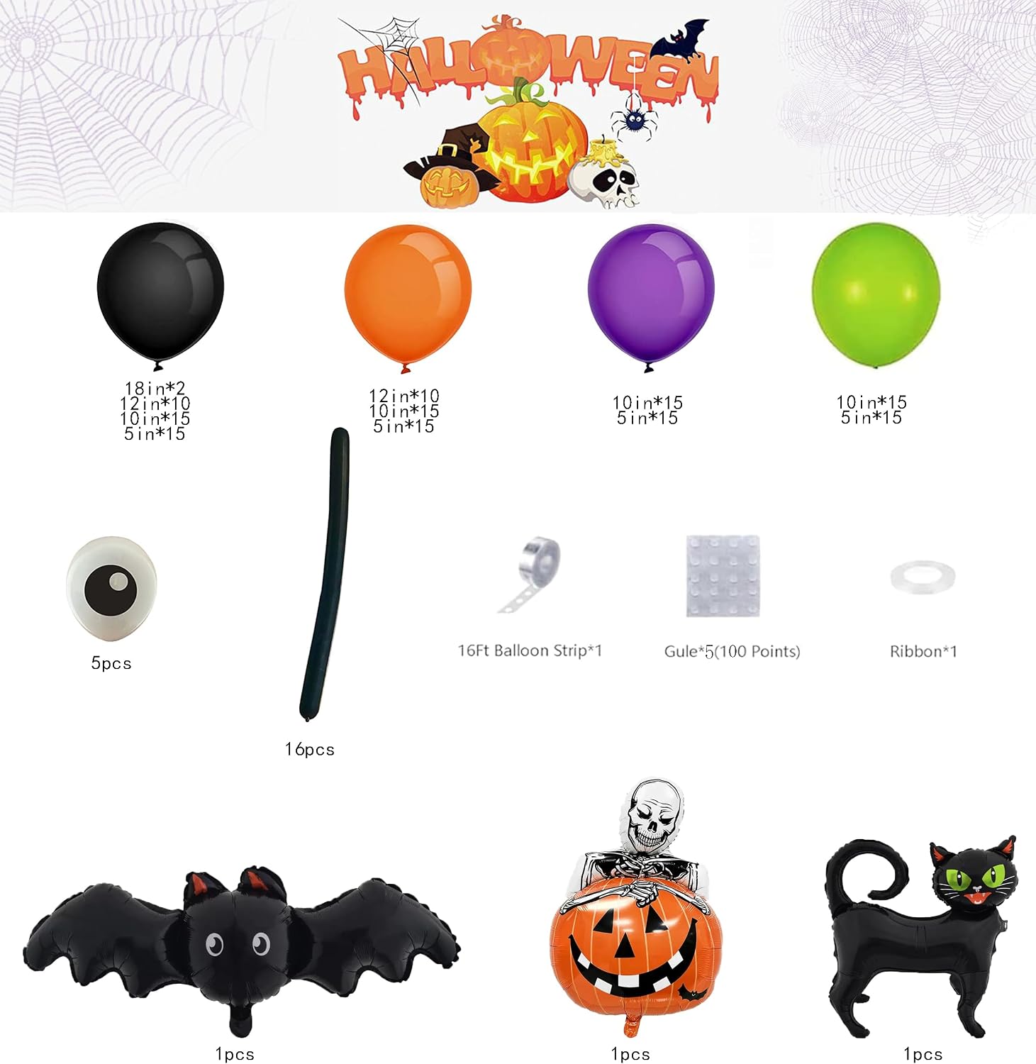 173-delige Halloween Ballonnen - Balloon Arch Kit recensie en prijs